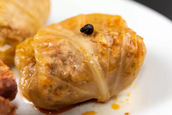 Cooked and served Sarma with Sauerkraut and Minced Meat