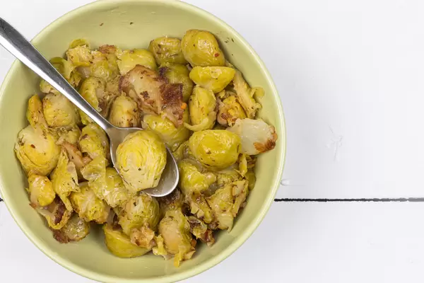 Cooked Brussel Sprouts ready for serving