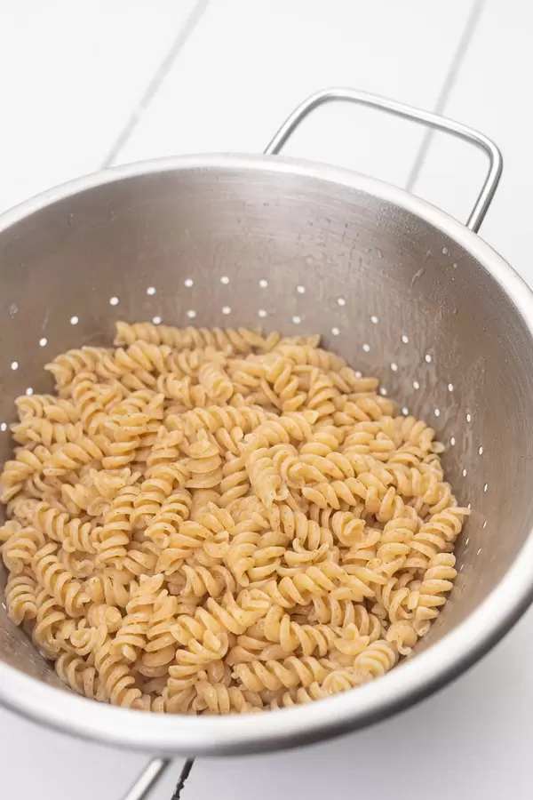 Cooked Macaroni ready for serving with stew