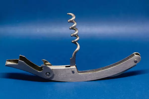 Cork opener with blue background