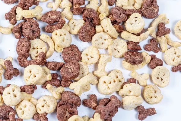 Corn flakes cereal on white background