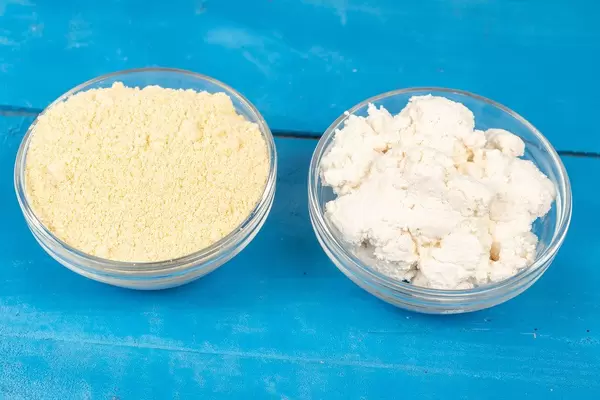 Corn Flour and White Cheese in the bowls