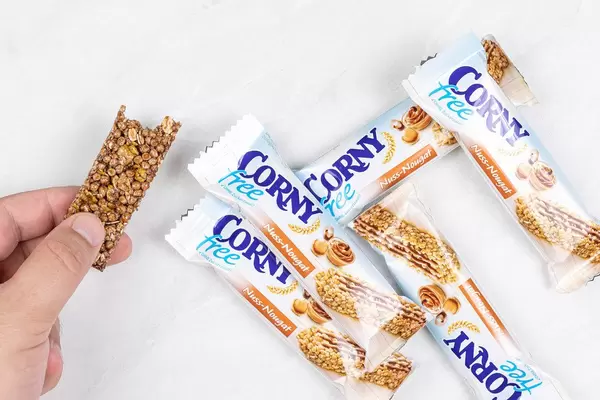 Corn Sweet healthy bars on the table