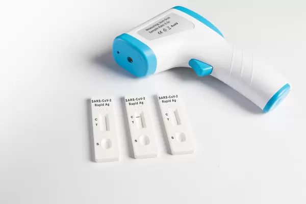 Covid 19 Antigen tests with digital thermometer