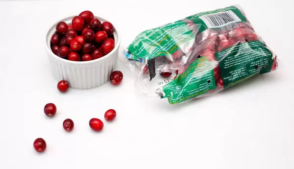 Cranberries on a White Background