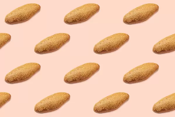 Creative pattern with freshly baked breads