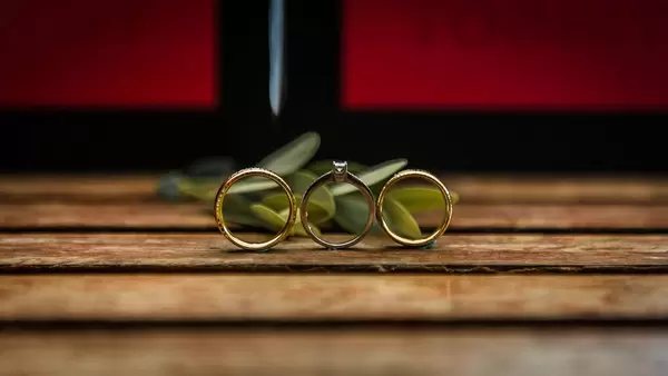 Creative shot of Wedding rings   Flip 2019