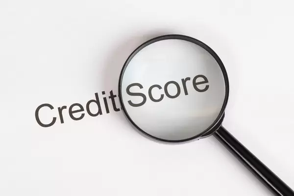 Credit Score text with magnifying glass