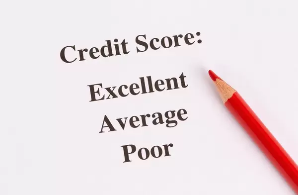 Credit scores results with pencil