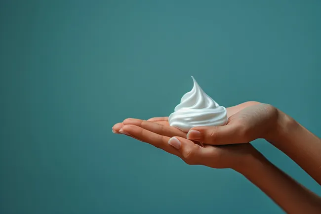 Cremige Creme in der Hand