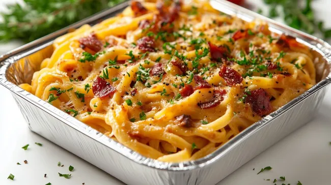 Cremige Pasta Carbonara mit würzigem Speck