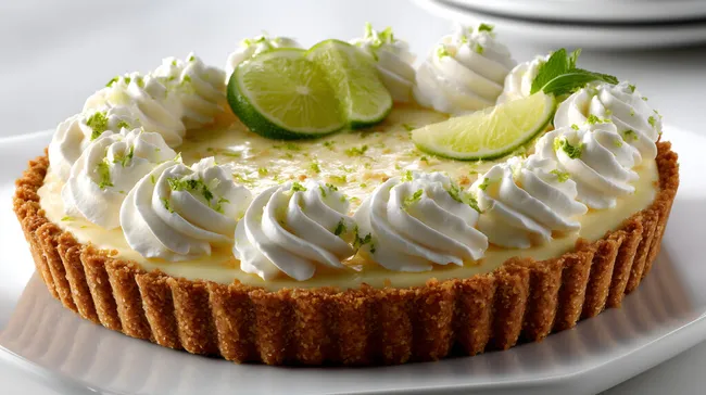 Cremige Zitronentorte mit frischer Limette