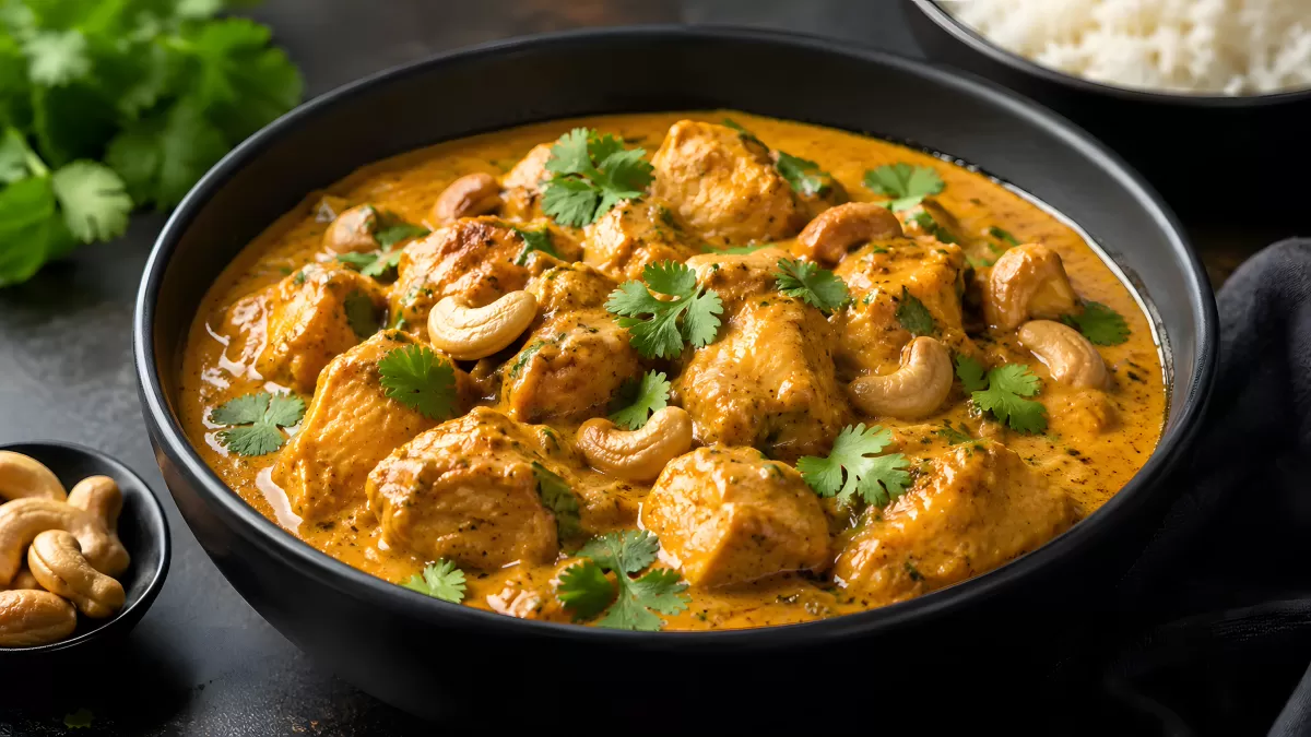 Cremiges Hähnchen-Curry mit Cashews und Koriander