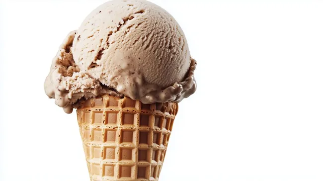 Cremiges Kaffee-Eis in knusprigem Waffelbecher