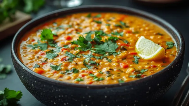 Cremiges Linsen-Curry mit frischen Kräutern