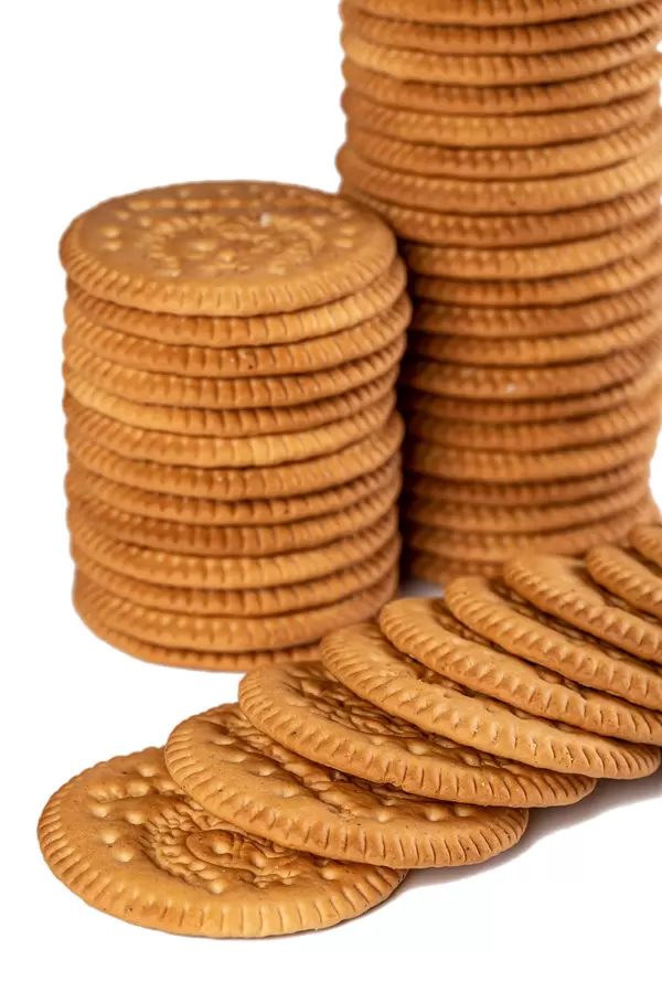 Crispy biscuit crackers, close up