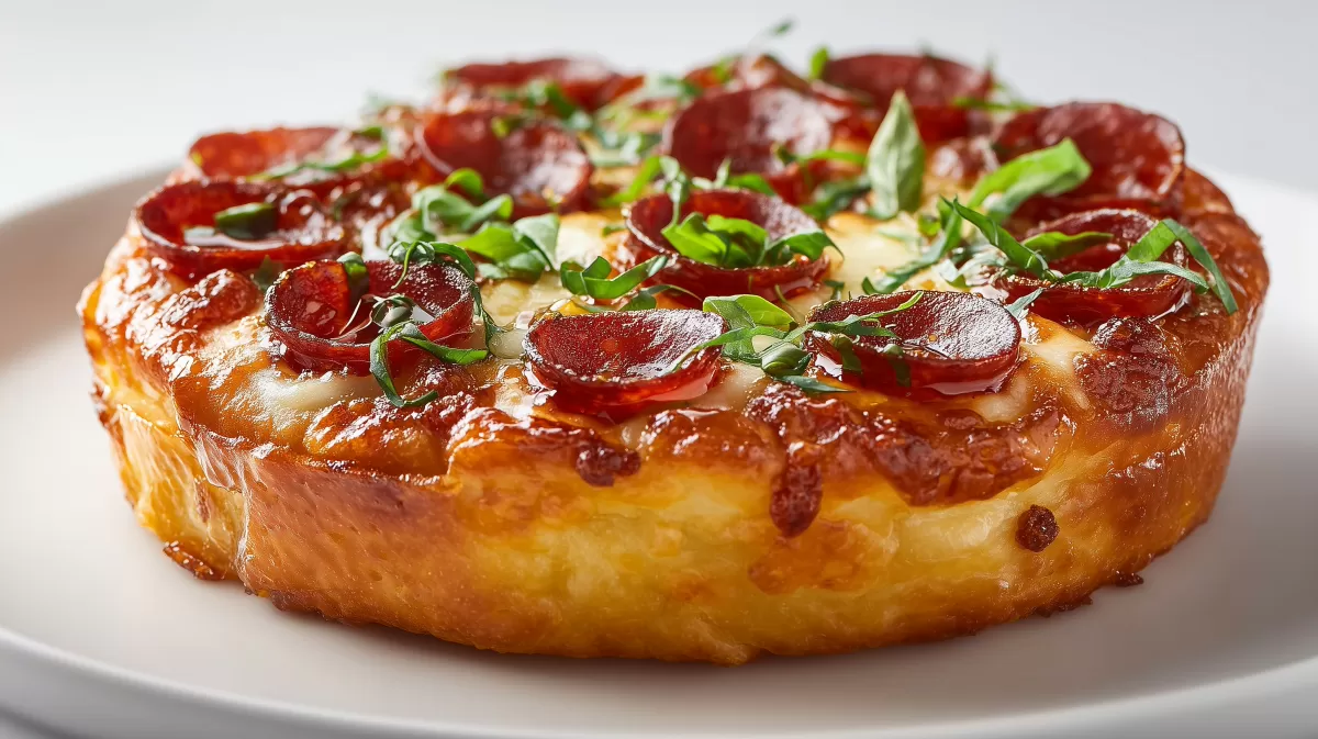 Crispy Pan Pizza mit Pepperoni und Hot Honey