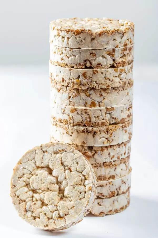 Crunchy crispbread on a white background