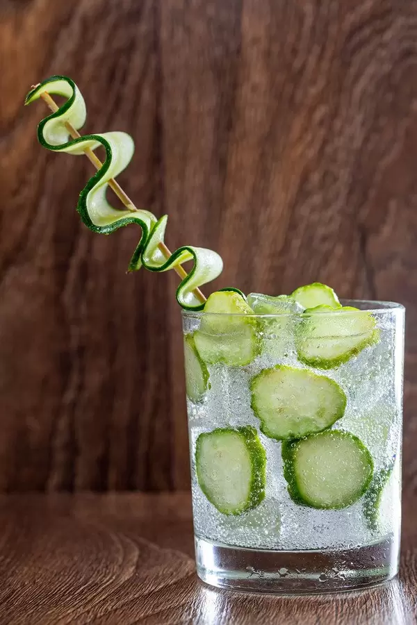 Cucumber cold drink with slices of fresh cucumber (Flip 2019)