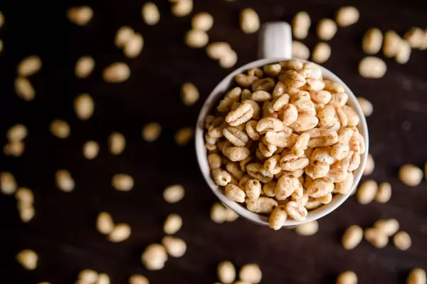 Cup full of oatmeal cereal