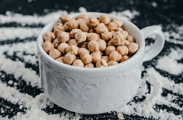 Cup of raw chickpeas