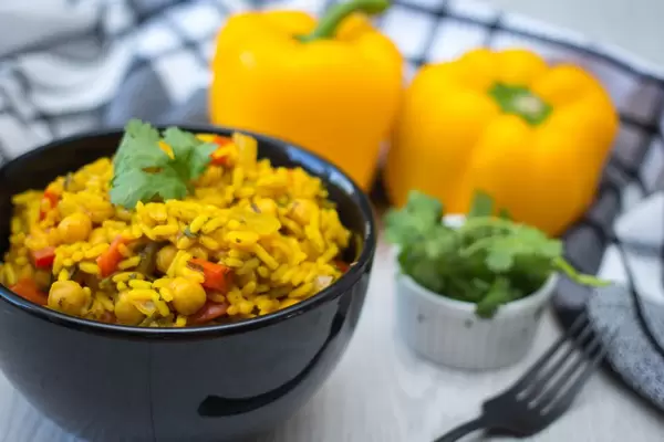 Curry Rice with Chickpea and Pepper