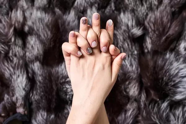 Cute manicure with trendy nails design