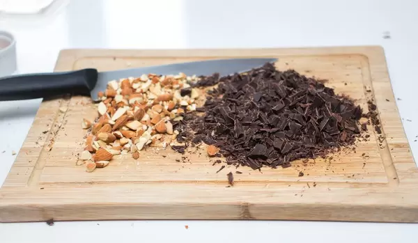 Cutting Board with Chocolate and Nuts
