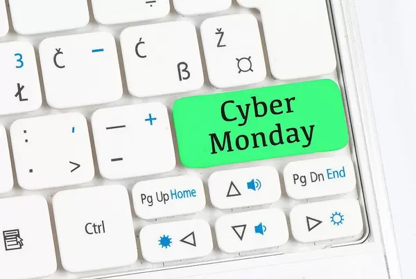 Cyber Monday green keyboard button