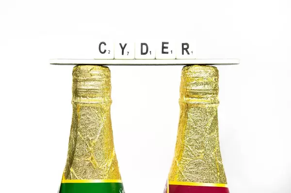 Cyder bottles with CYDER lable on top