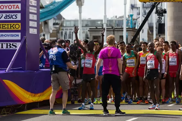 Daniel Kinyua Wanjiru, Geoffrey Kipkorir Kirui und weitere Läufer (Marathon Finale) bei den  IAAF Leichtathletik-Weltmeisterschaften 2017 in London