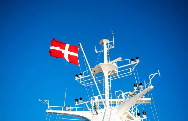 Danish flag on the top of a ferry.jpg