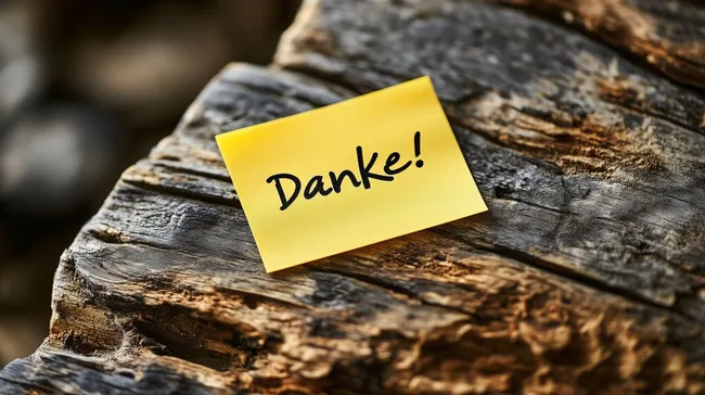 Danke-Notiz auf verwittertem Holz