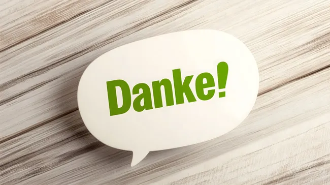Danksagungstext auf weißer Sprechblase