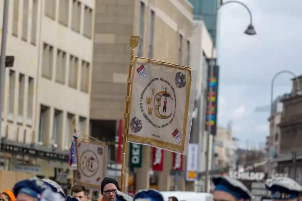 Das Banner des Große KG Greesberger Vereins - Kölner Karneval 2018