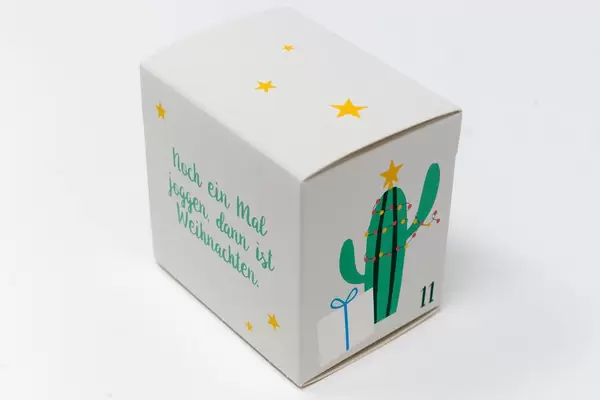 Das elfte Türchen des Foodist Active Adventkalenders mit dem Spruch: Noch einmal joggen, dann ist Weihnachten