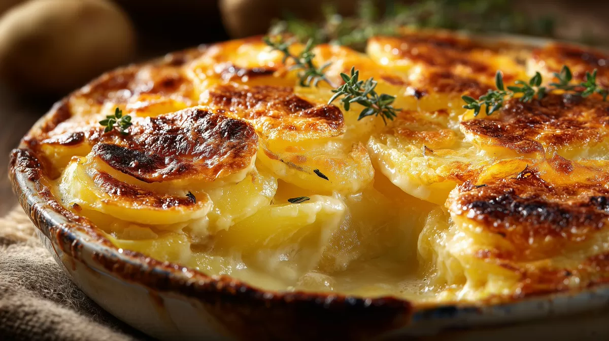 Das goldbraune Kartoffelgratin mit Thymian
