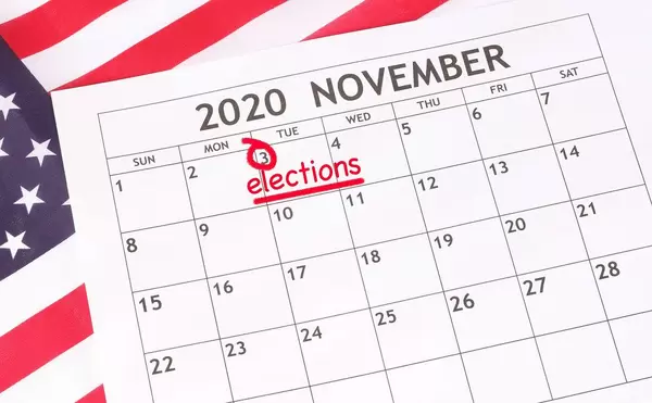 Date 3rd November 2020 marked in calendar with elections text