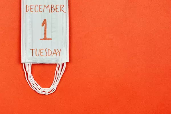 December daily calendar in face masks