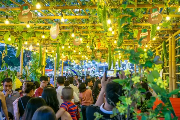 Decorated Tunnel with Lights at the Flower Street 2019 in Saigon