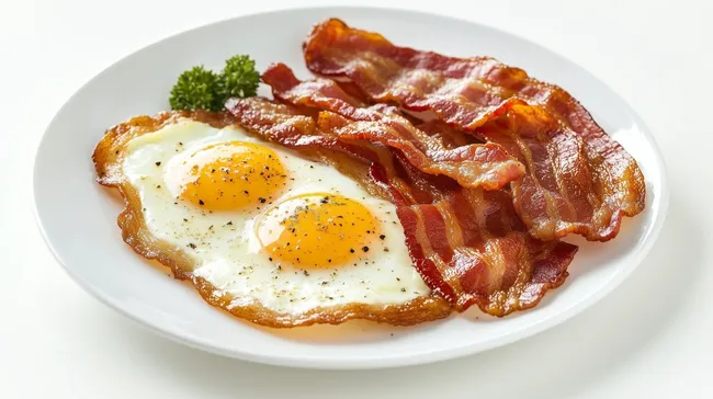 Deftig servierter Speckspiegelei-Klassiker