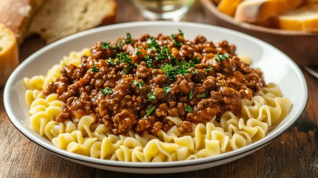 Deftige Bolognese-Sauce mit Tagliatelle - leckeres Nudelgericht