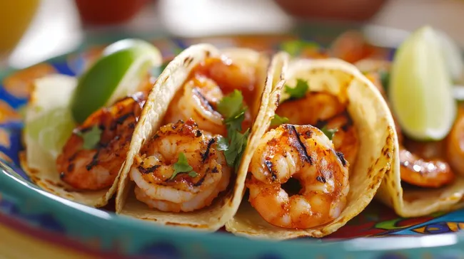 Deftige Garnelen-Tacos mit Koriander und Limette