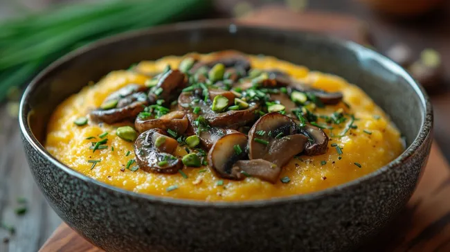 Deftige Polenta mit Pilzen und Kräutern