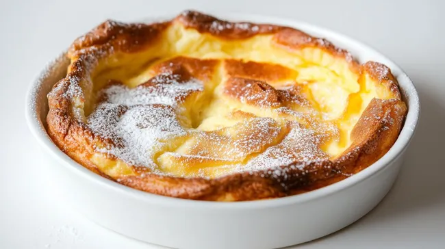 Deftiger Dutch Baby Pancake mit Puderzucker