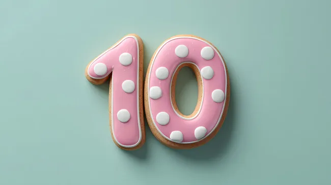 Dekorative Geburtstagskekse in Pink und Weiß