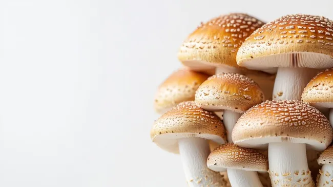 Dekorative Pilze auf weißem Hintergrund