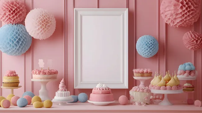 Dekorativer Dessertbuffet in Pastelltönen