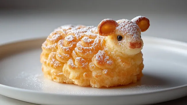 Dekorativer Osterlamm-Kuchen mit Puderzucker