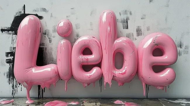 Dekoratives rosafarbenes Liebesballon-Arrangement